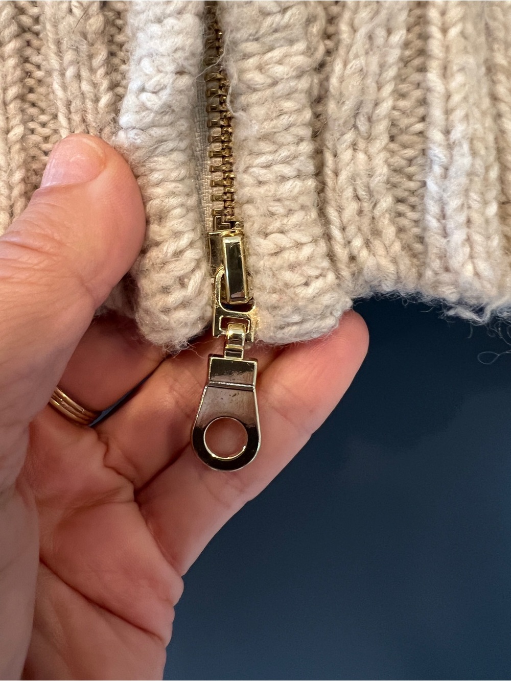Joie Cream Oatmeal Chunky Knit Zip Cardigan Small - Picture 2 of 7